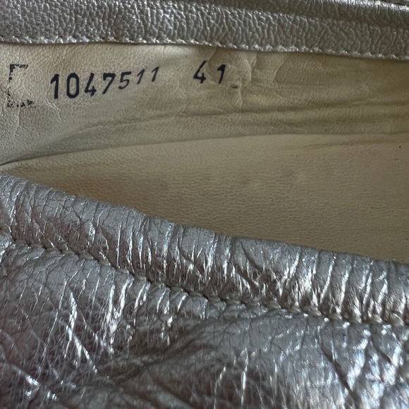 ATTILIO GIUSTI LEOMBRUNI AGL silver genuine leather ballet flat 41 11 - Picture 4 of 10